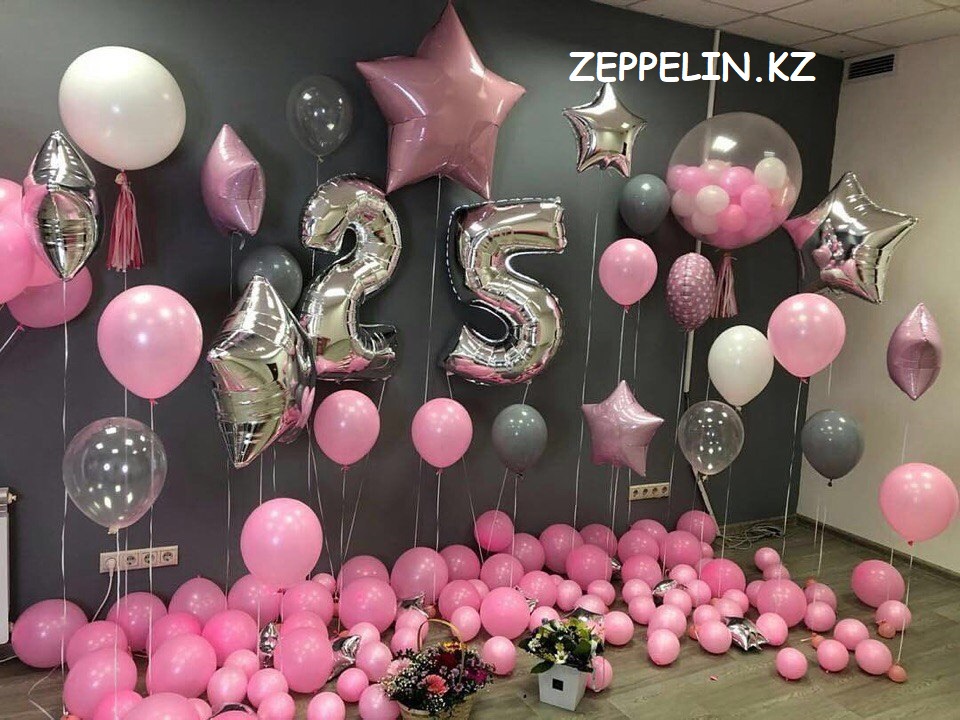 оформление шарами в зале