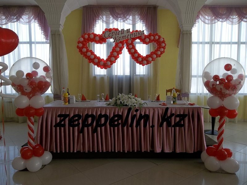 оформление стола шарами на свадьбу