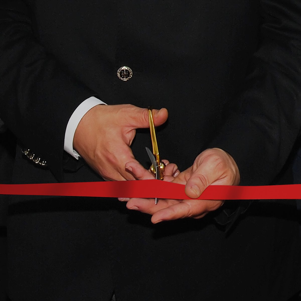 Ножницы для церемоний торжественного перерезания символической ленты (комплект ножницы, подушка и лента)