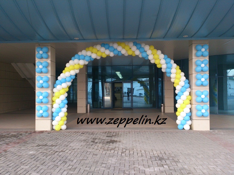 оформление входа воздушными шарами