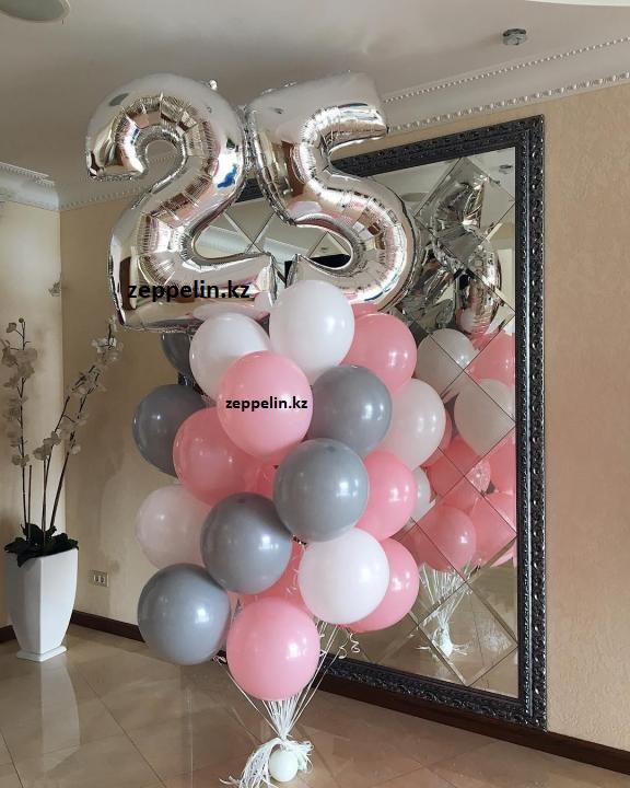 цифра шарики серебро золотого цвета